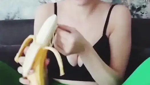 Do a on a banana, very sensual
