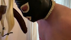 Sloppy deepthroat for bigblackcock by a sissy whore