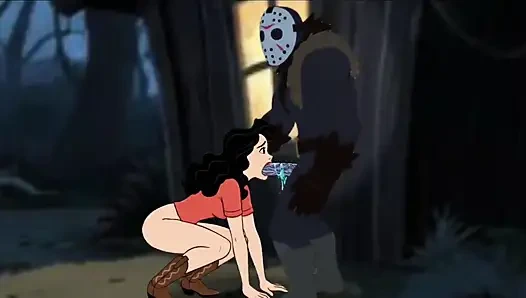 Student Girl Enjoys Sex in an Camp. Cartoon Horror Parody