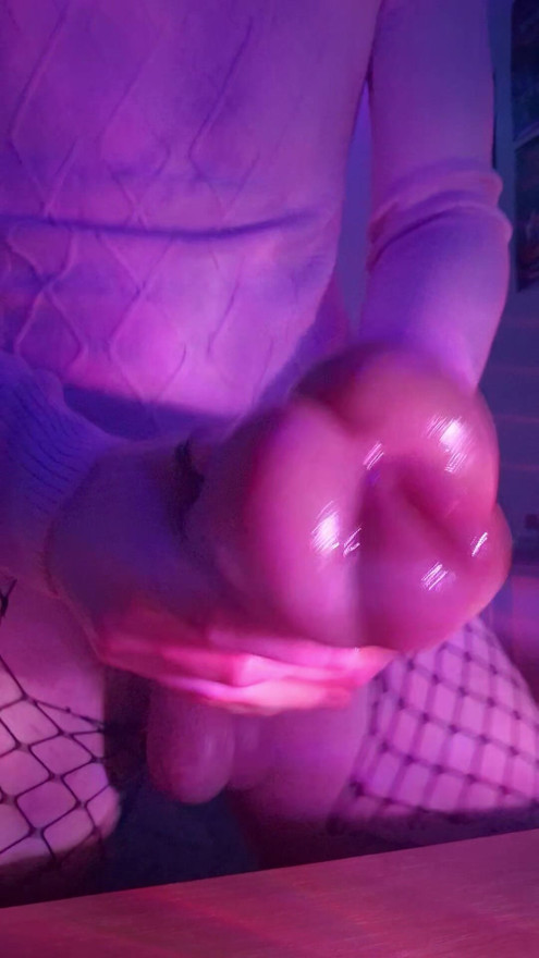 Hung Femboy destroys and breeds fleshlight