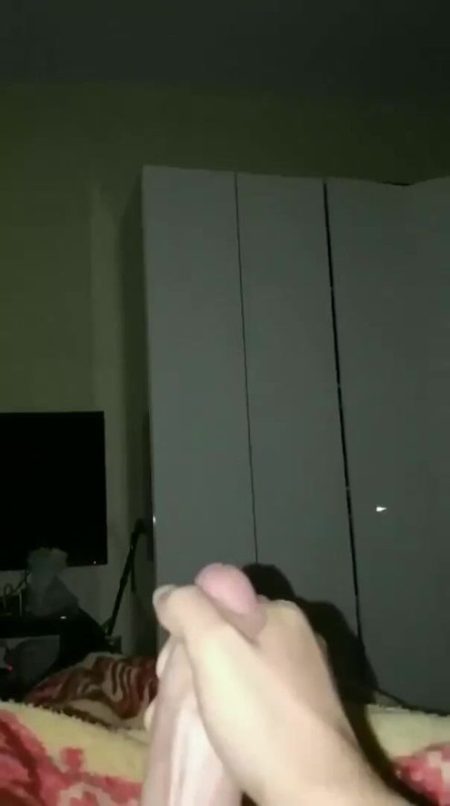 Juicy and thick Bulgarian cock ejects a fountain of cumshot at night