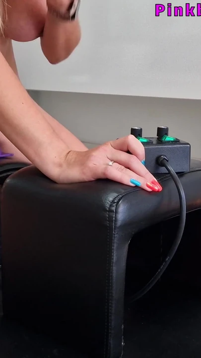 Captivating moment from "Cute Amateur Milf having fun with her SYBIAN sex machine"