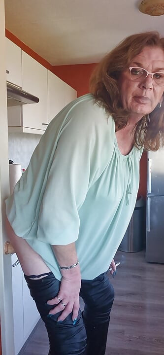 Enjoying my dildo while smoking