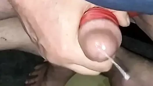 Grandpa wearing elephant trunk pants wanking and cumming like a fountain Again 😋