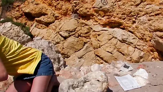 Outdoor anal, fucking her ass hole hard
