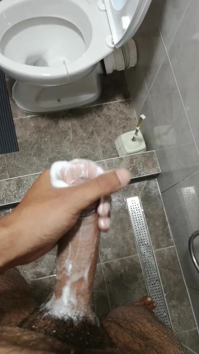 SOAPING THAT HARD COCK