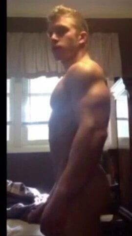 Showing his muscle big body.