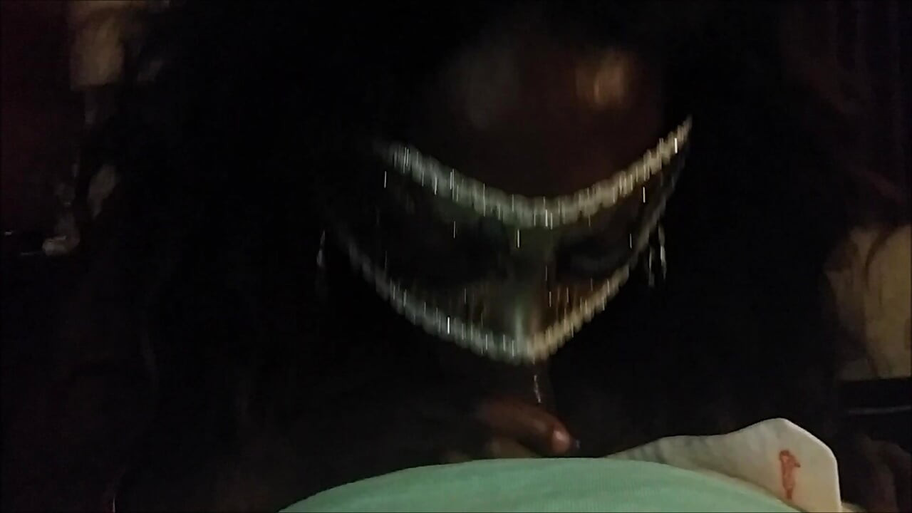 masked milf on her knees