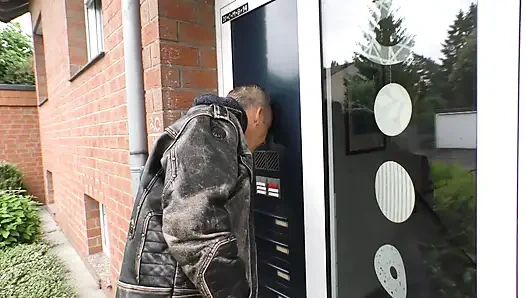 Redhead natural-looking MILF shakes her big ass while getting fuck from her men