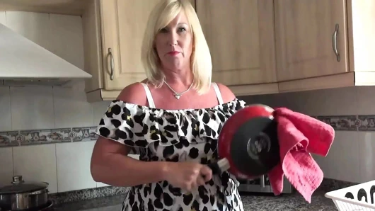 Auntjudys - Your Busty BBW Wife Melody Masturbates with You in the Kitchen