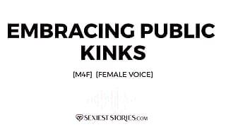 Historia de audio erótico: abrazando las torcciones públicas (M4F)