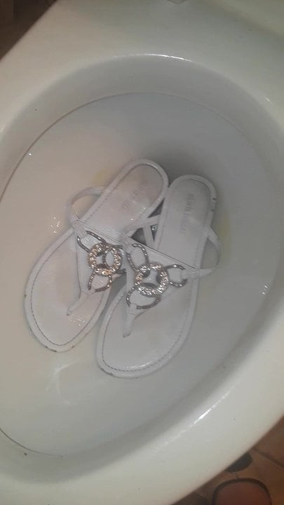 white sandals pissed for McMule