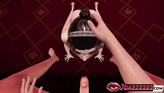 Perfect Body Girl Fiora in a Private Club Room - Indulge in Frenulum Licking, Titfuck with Her Big Tits on Scene Mouth Fuck