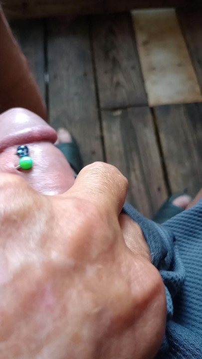 Rock hard pierced dick