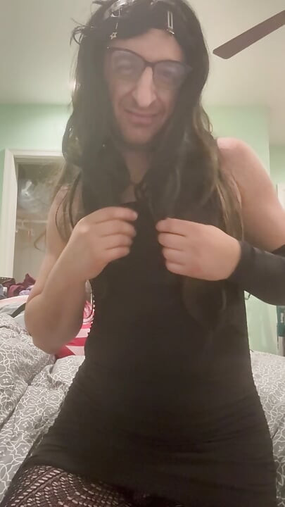 Sissy in black dress