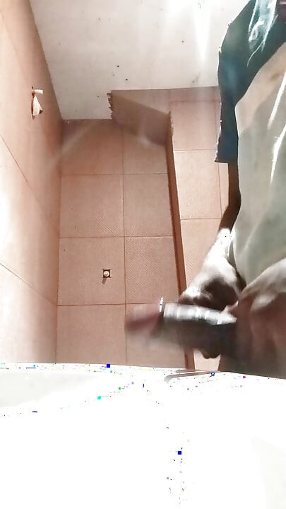 Bathroom  cum droped and dick masturbation solo very hard and big cum shorts