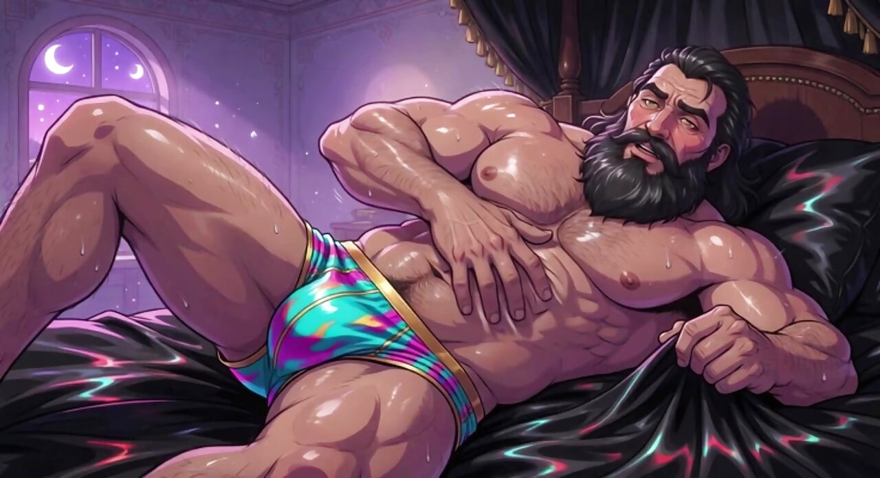 Hot Muscular Guys Silk Sheets Animation