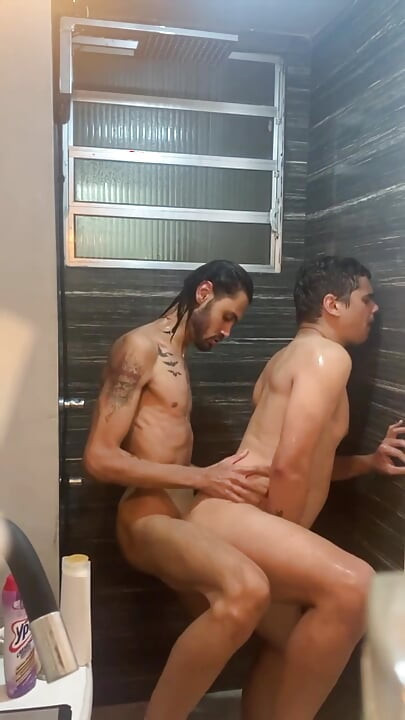 Fucking my friend's ass in the gym bathroom.