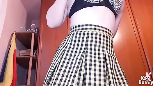 Pantyless under my skirt walking and farting