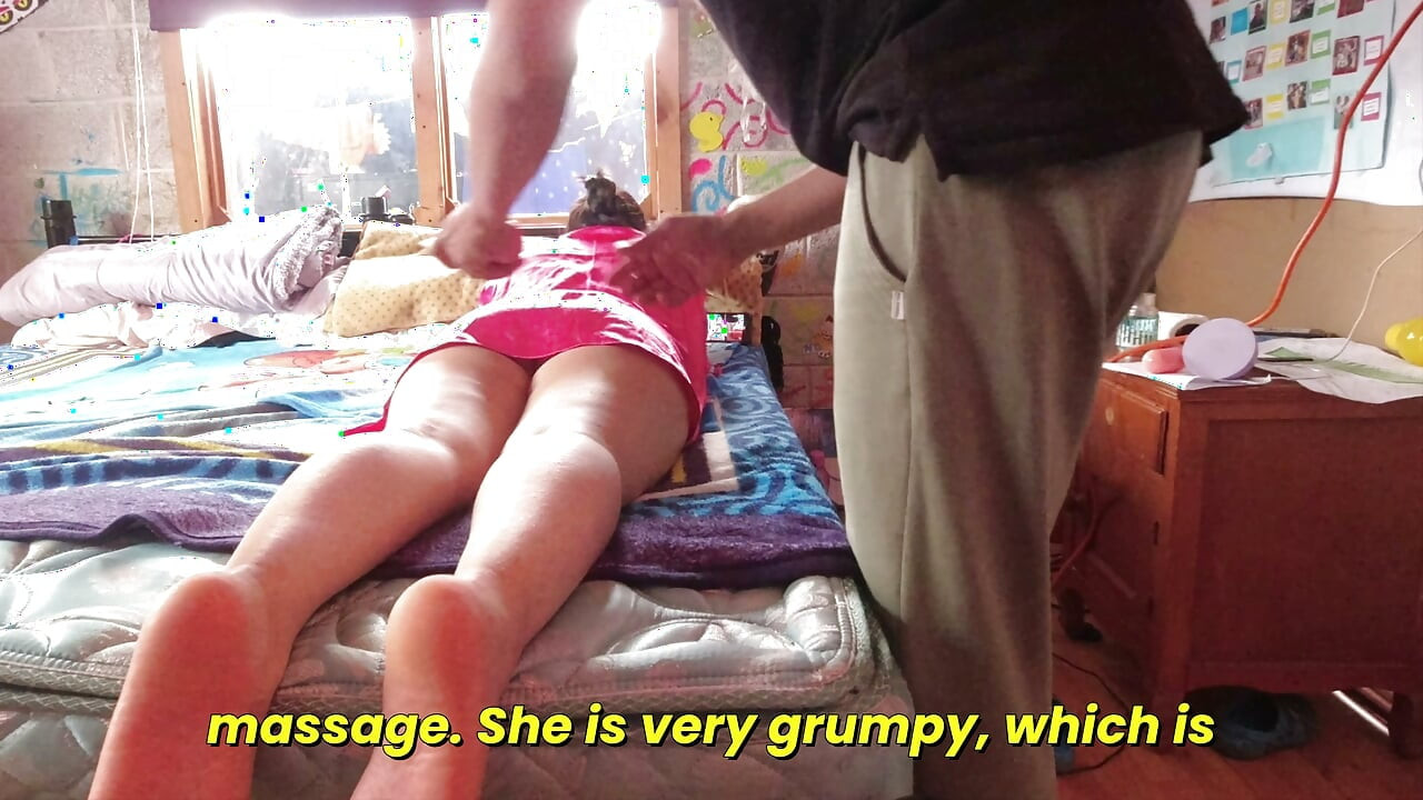 Don't tell your dad this secret, I'll give you a blowjob if you rub oil on my ass