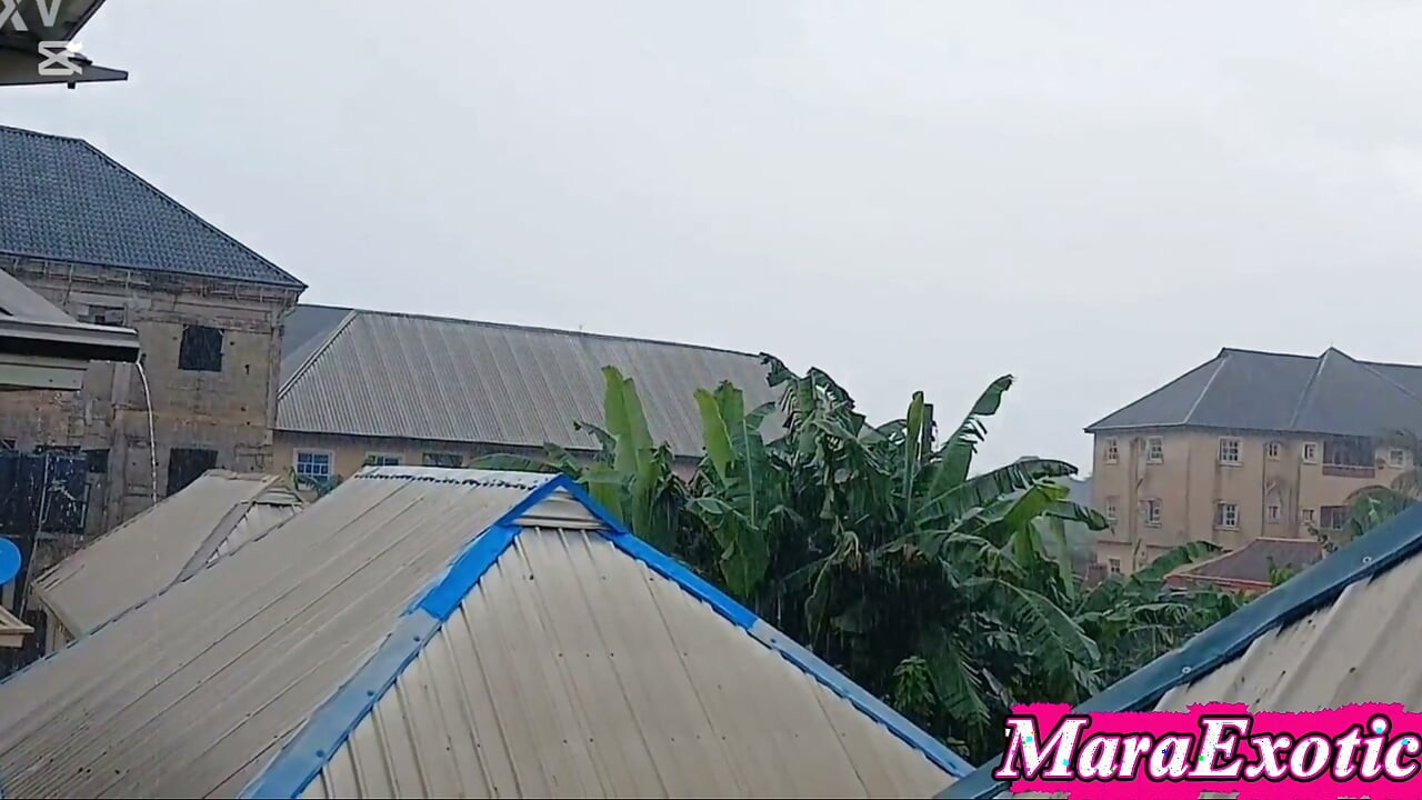 Nigerian Milf fucks her husband's best friend in the perfect rainy morning