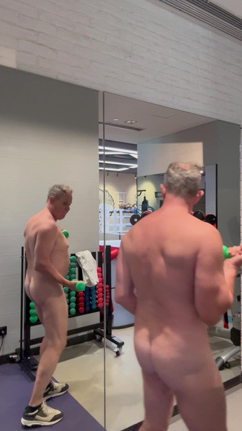 Naked in fitness dancing