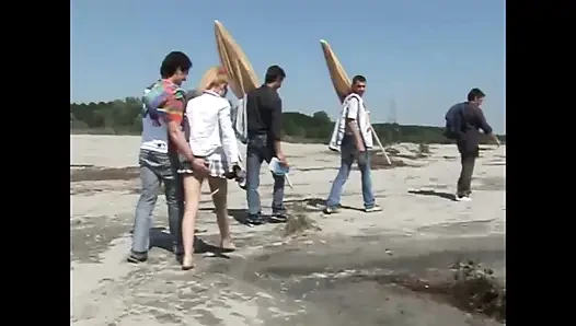 Outdoor Sex with the Blonde Slut in Heat!