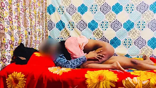 The girl came to her boyfriend's house to convince her but the boyfriend caught her and fucked her fast and made her scream