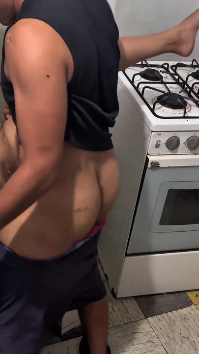 I fuck very hard with my neighbor in the kitchen!!  It hurts daddy!! | Clip 2