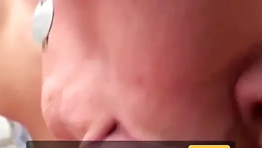 Close up amateur video.Granny redhead slut sucking and jerking a cock