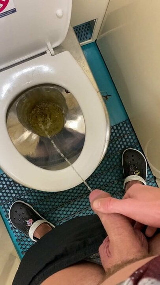 Trek je af en plas in het treintoilet