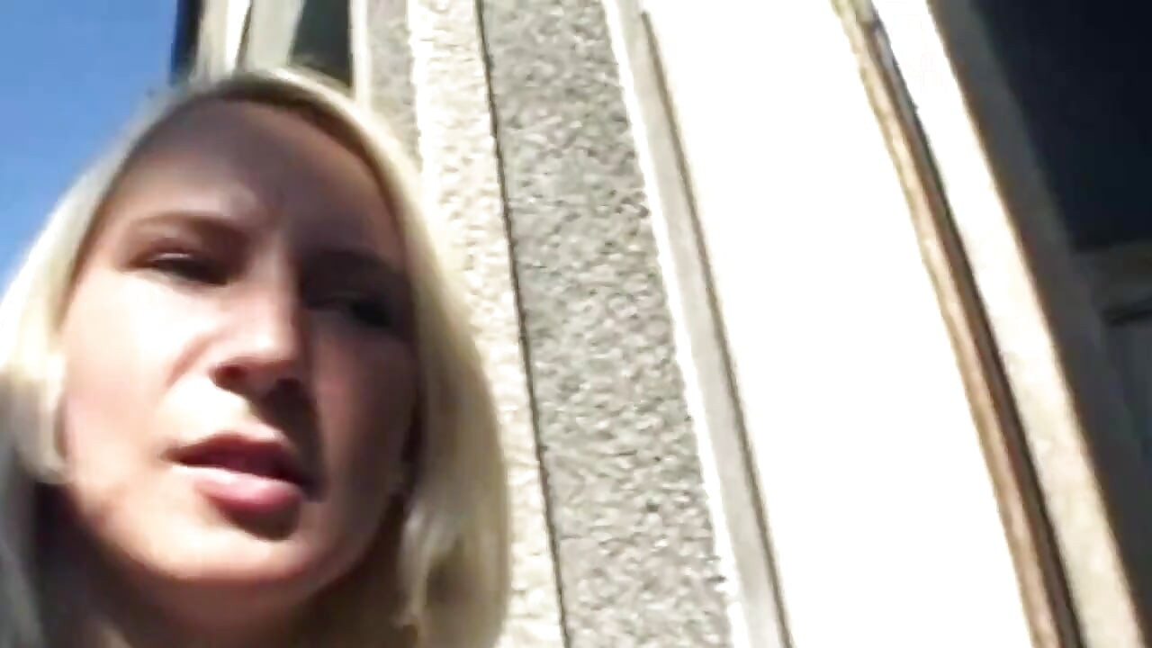 Blonde Sucks Cock and Gets Fucked Hard Outdoors