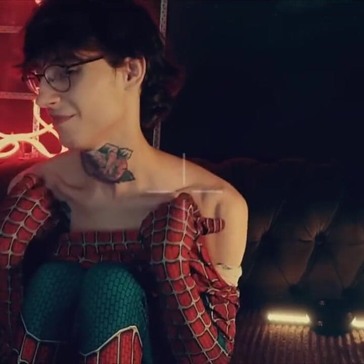 Spider Man Costume. Bottom Boy a Pose. Ass Hole