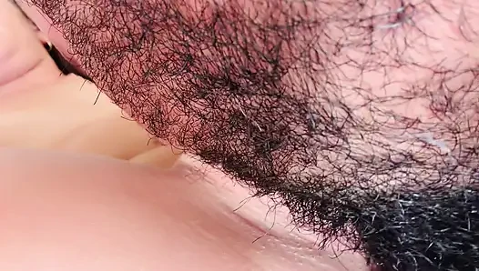 Bearded Guy Devours Wet Pussy in Extreme Close-Up - Intense Cunnilingus & Fingering Until She Cums Hard