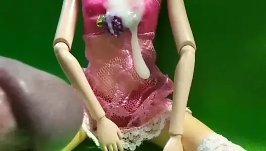 Cumshot on my cute doll.