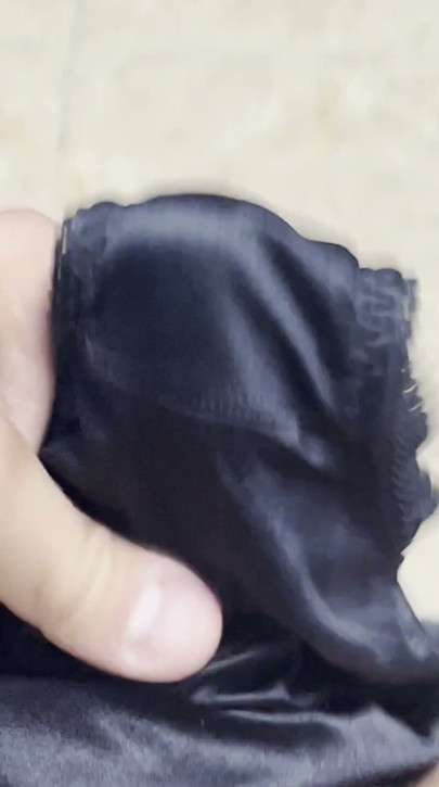 Jerking off in my mother in laws pissy black pantys | Clip 1