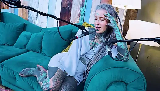 I talk about U - uncomfortable - ASMR podcast SFW talking goth skinny girl dreadlocks tattoo model inked girl