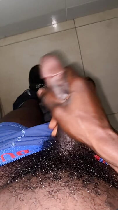 Thug beating his BBC in the gym locker room
