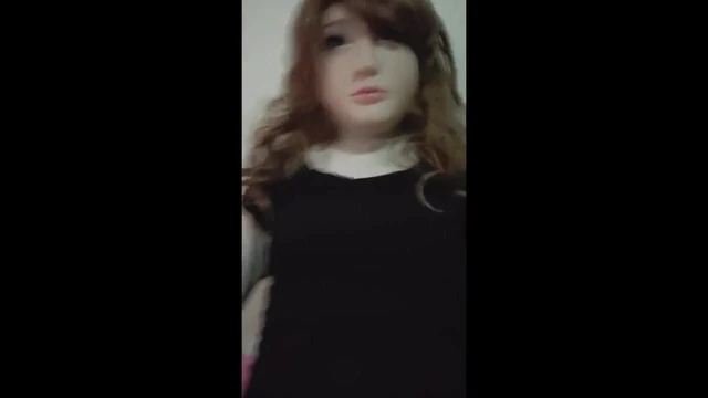 kigurumi vibrating her pussy