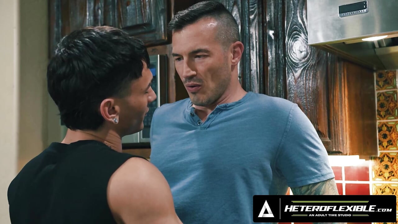 HETEROFLEXIBLE - Stud Siren Santiago Comforts Lonely Stepdad Derek Kage Then Bends Over To Get BRED