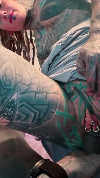 Sexy Dreadhead tattooed girl get fucked and covered with cum in private | Clip 1