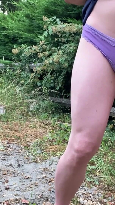 Spectacular moment from "Wetting my lil panties outdoor"