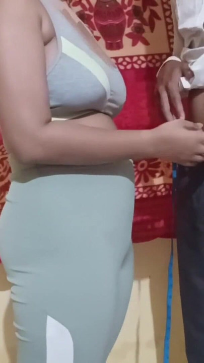 Emotional moment from "Lady Tailor touches my Dick the I fucked her Cum on her Feet"