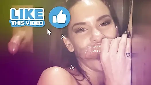 GLORYHOLE SECRETS - Raven Reverie Covered in Cum Loads Debut