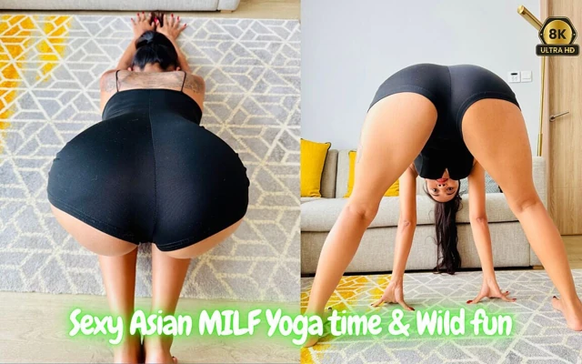 Sexy Asian MILF Yoga Time & Wild Fun