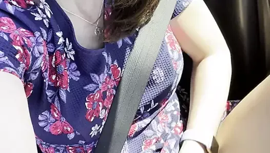 Spreading Legs & Showing Off Pussy While Driving