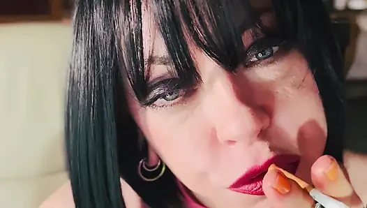 Wish This Was Daddy's Cock I Was Giving A Smoky Blowjob To! BJ Dildo Cocksucking Smoking Smoker