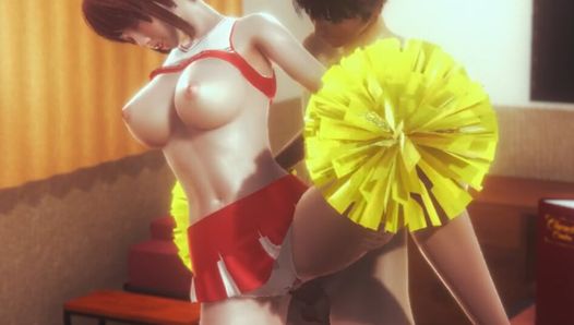 Anime-meisje cheerleader hard geneukt