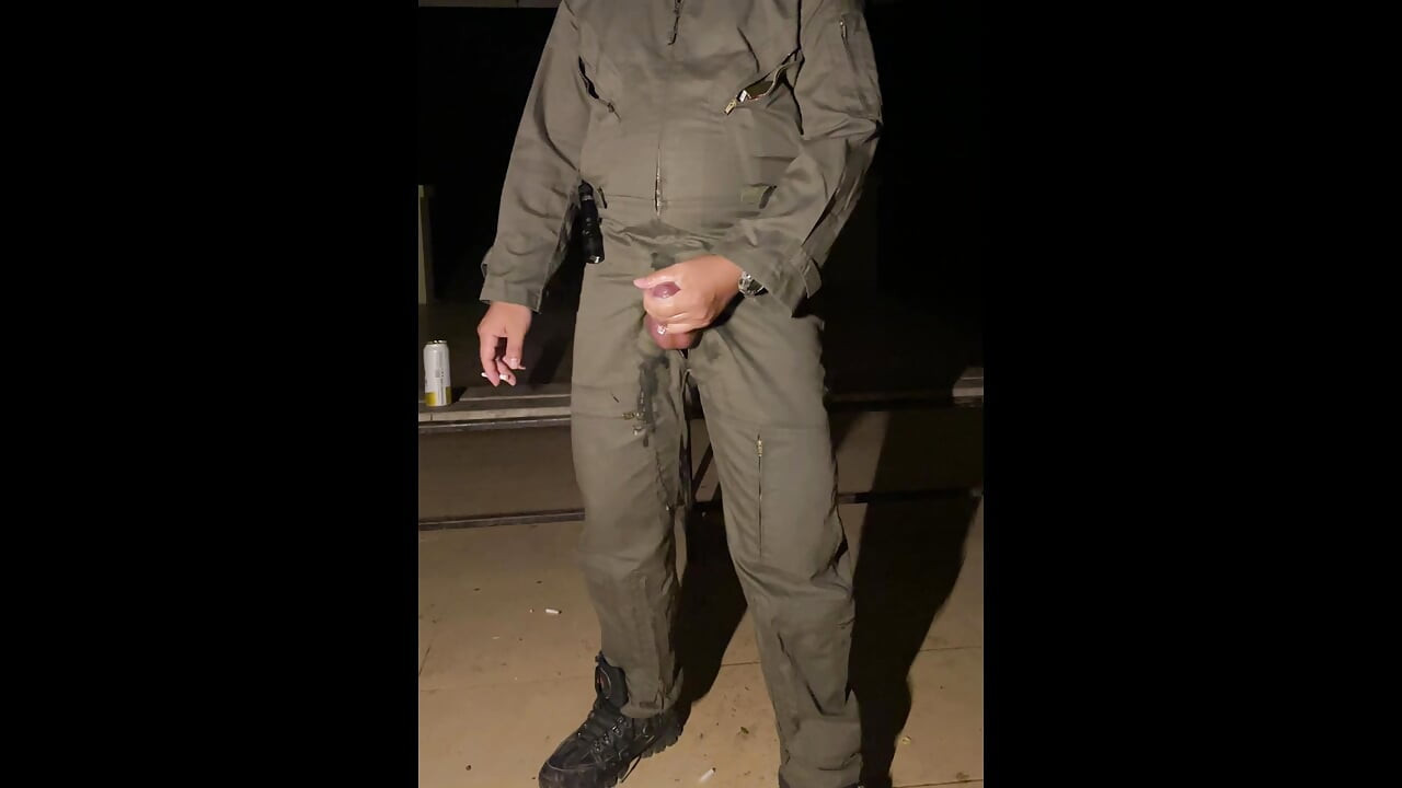 After work is done decide to jerk off in my mechanic jumpsuit and shoot a creamy load - wet with precum lube