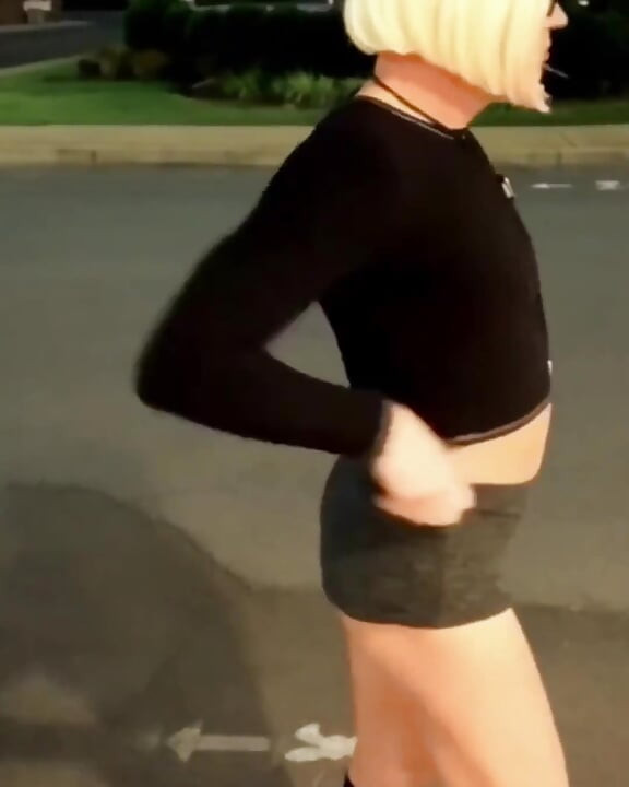 Slutty Sissy Gym, Bus Stop, Booty Shorts Dildo Assfuck
